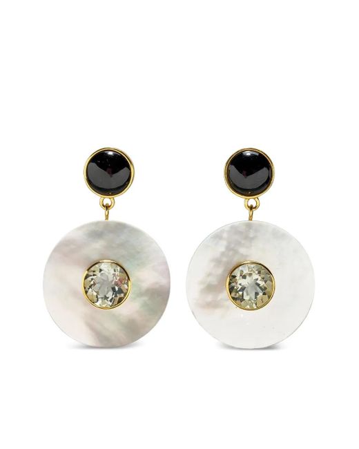 Lizzie Fortunato Taj Mother-Of-Pearl Disc Earrings in Metallic Lyst