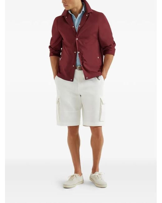 Brunello Cucinelli Red Buttoned Jacket for men