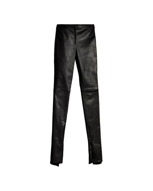 Gucci Black Zip-Cuff Leather Skinny Trousers