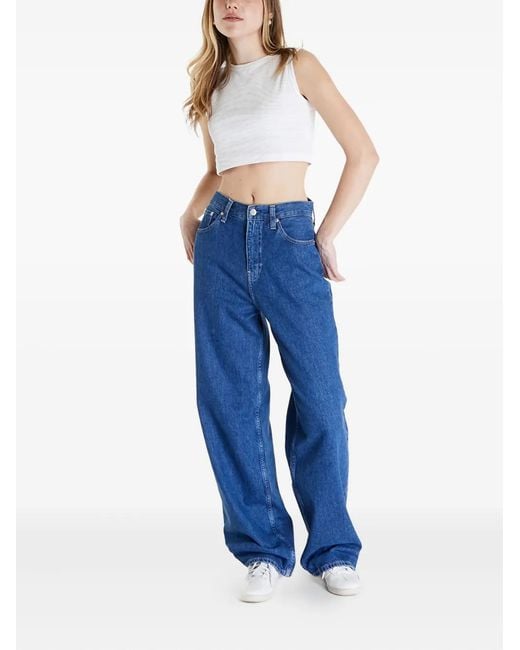 Calvin Klein Blue Back Logo Patch Jeans