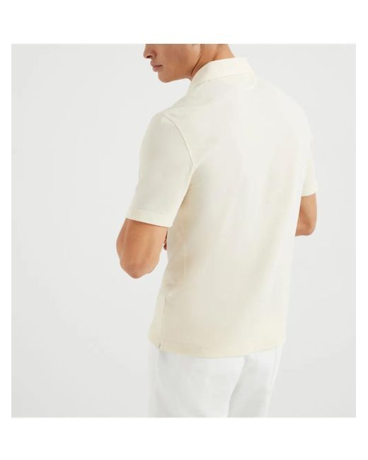 メンズ Brunello Cucinelli ピケ ポロシャツ White