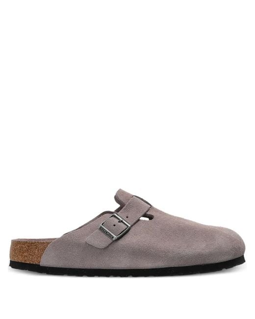 Birkenstock Brown Boston Suede Clogs for men