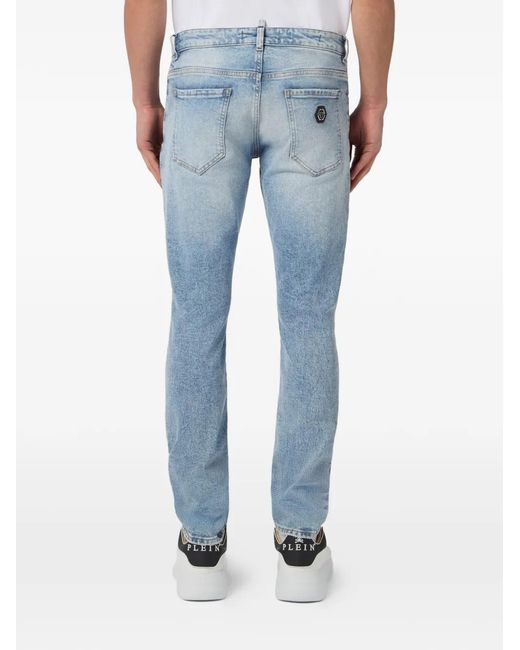 Philipp Plein Blue Super Straight Jeans for men
