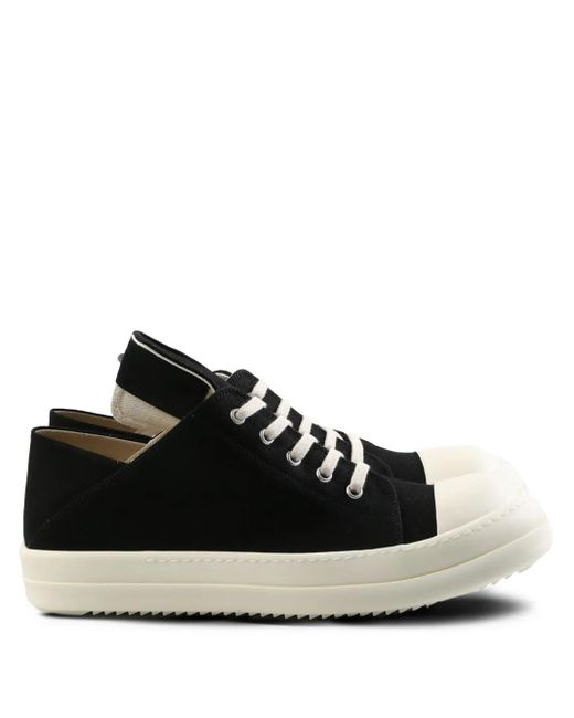関税送料無料【RICK OWENS】BLACK COTTON SNEAKERS Rick Owens Cotton Sneakers in Black for Men | Lyst