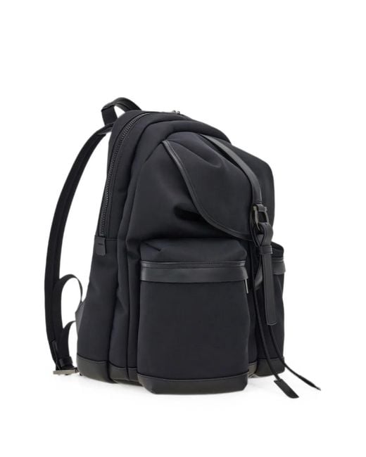 Ferragamo Black Canvas Backpack for men