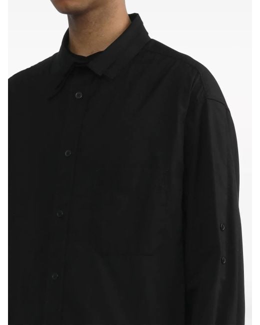 Yohji Yamamoto Blue Layered-Collar Cotton Shirt for men