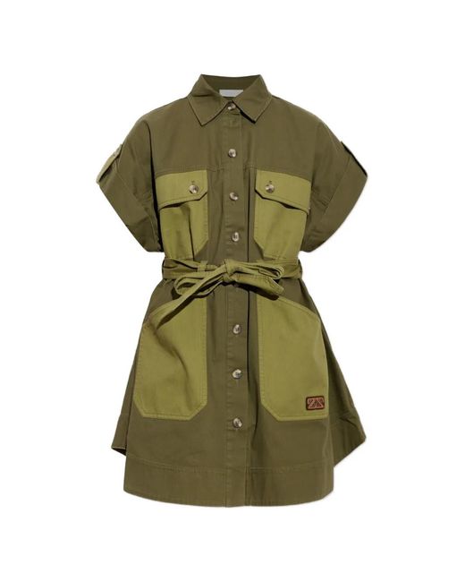 Zimmermann Green Solstice Belted Mini Dress