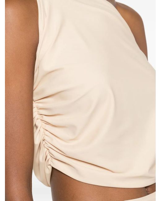 MEDEA Asymmetrische Blouse Met Ruches in het Natural