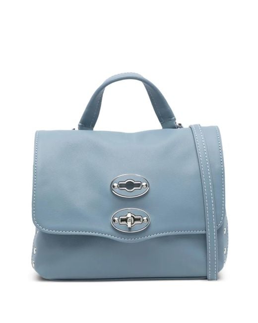 Zanellato Blue Small Postina Studded Tote Bag