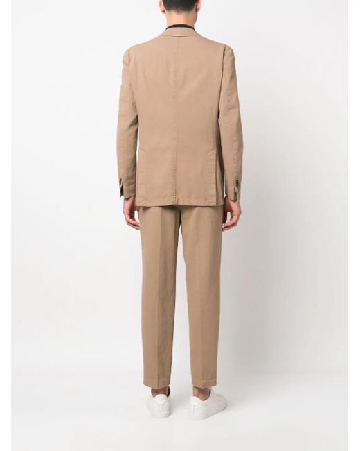 Dell'Oglio Natural Single-Breasted Cotton-Linen Suit for men