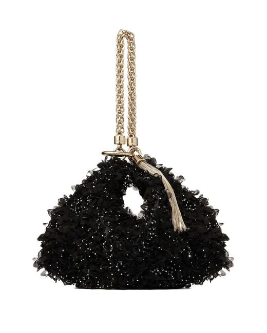 Jimmy Choo Black Pochette Callie À Fleurs