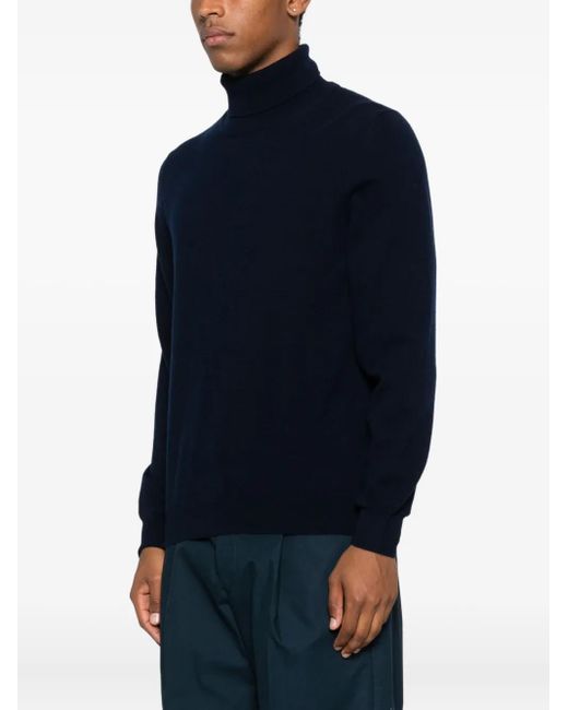 Fedeli Blue Turtleneck Sweater for men