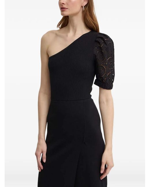 Morgan Black Rmabela One-Shoulder Midi Dress