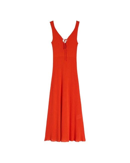 MACCAPANI Red Tie-Up Dress