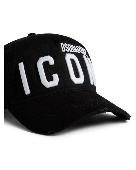 DSquared² Black Logo-embroidered Baseball Hat for men