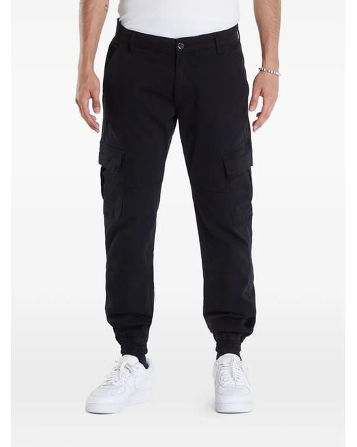Urban Classics Blue Elasticated-Cuff Cargo Pants for men