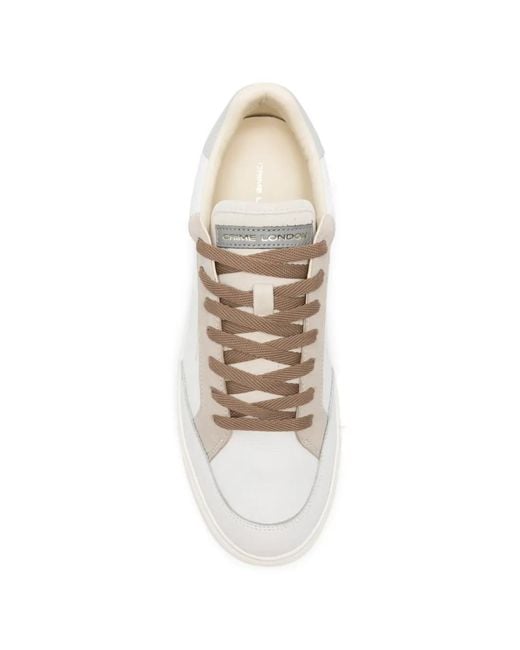 Crime London White Suede Panel Sneakers for men