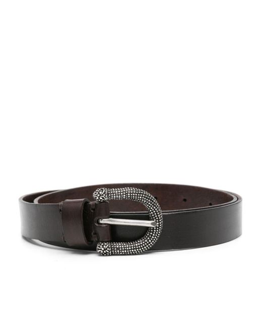 P.A.R.O.S.H. Gray Buckle Leather Belt