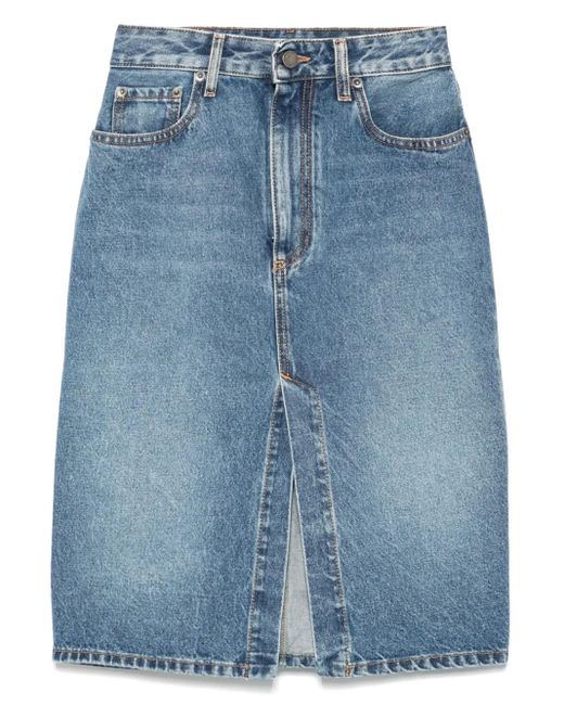 Alessandra Rich Blue Bleistiftrock Aus Denim