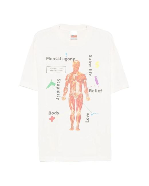 SAINT Mxxxxxx White Graphic-Print T-Shirt for men