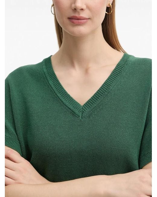 MARC AUREL Green V-Neck Knitted T-Shirt
