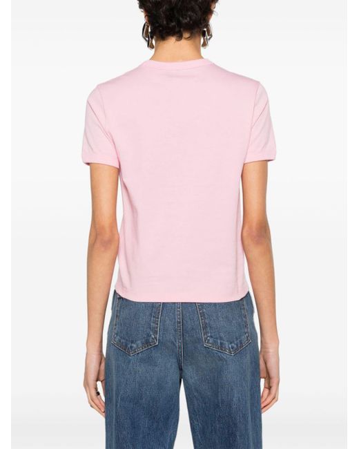 Gucci Pink Logo-print Cotton T-shirt - Women's - Cotton