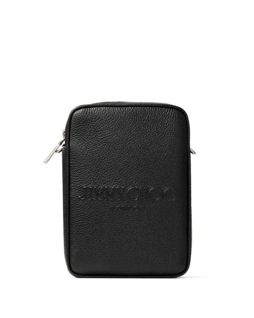 Jimmy Choo Black Kimi Leather Messenger Bag for men