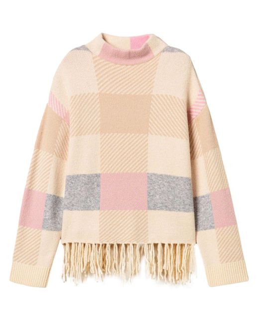 Twin Set Pink Checked Knitted Jumper