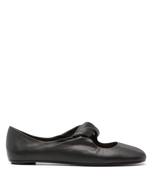 Alexander McQueen Black Leather Ballarinas For Comfort