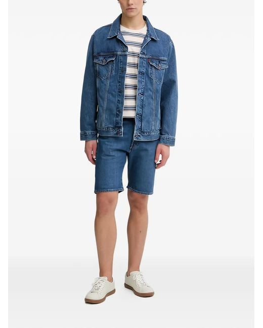 Levi's Blue 501 Logo-Patch Shorts for men