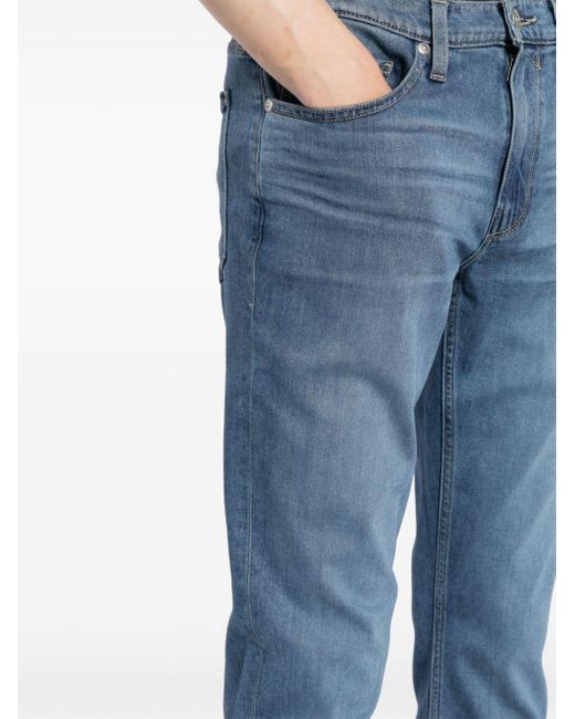 PAIGE Lennox Mid Waist Straight Jeans in het Blue voor heren