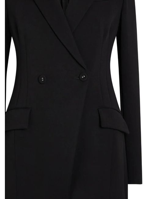 Another Tomorrow Black Double-Breasted Blazer