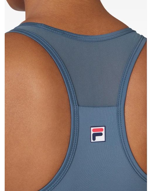 Fila Blue Mesh-Panel Racerback Top