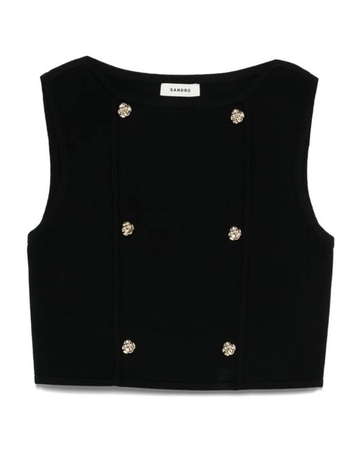 Sandro Black Gestrickter Pullunder