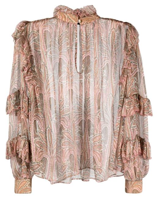 Etro Pink Bluse mit Paisley-Print