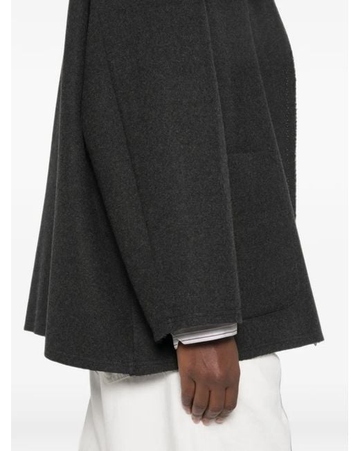 Dusan Black Oversized Shawl-Collar Jacket