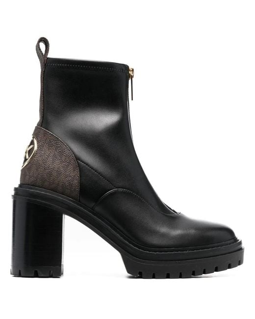 MICHAEL Michael Kors Black Cyrus Zip Leather Ankle Boots
