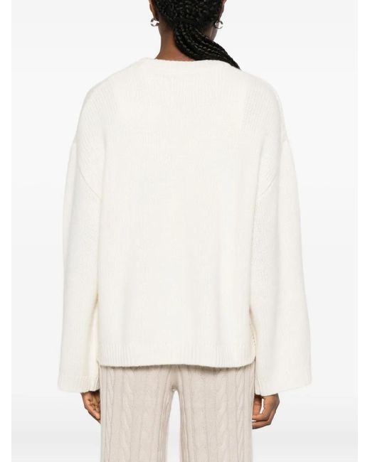 Soft Goat White Knit Chunky Crewneck Relaxed Fit