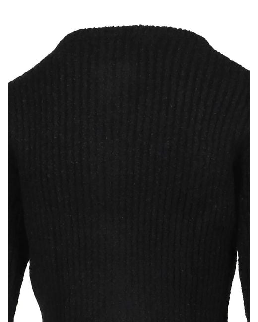 Post Archive Faction PAF Black Ribbed-Knit Zip-Up Sweater