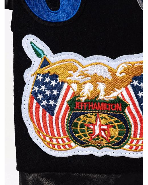 Jeff Hamilton Blue X Nba Collage Wool Jacket