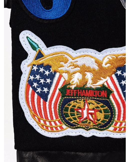 Jeff Hamilton Blue X Nba Collage Wool Jacket