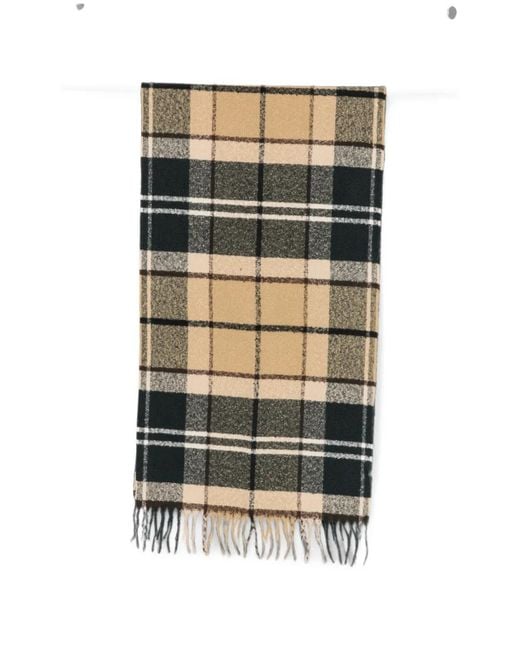 Barbour Natural Deanna Tartan Fringed Scarf