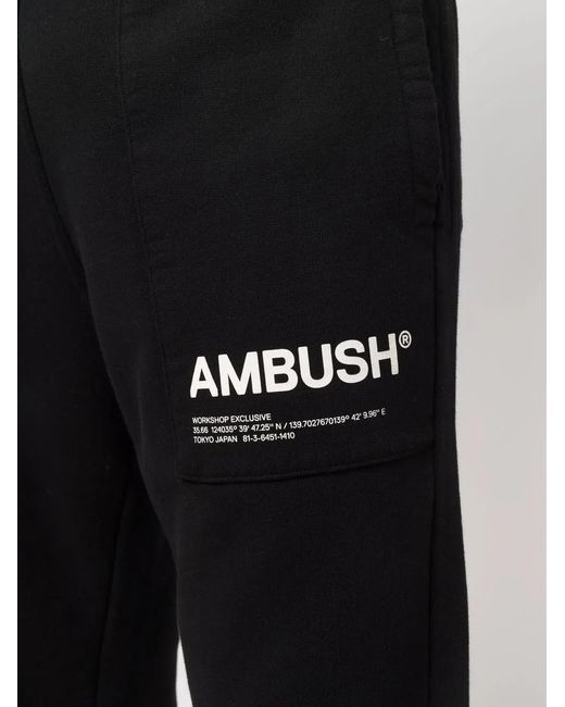 Ambush Black Fleece Workshop Sweat Pants for men