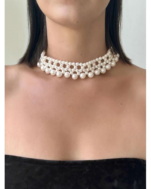 Hzmer Jewelry White Halskette Mit Kunstperlen