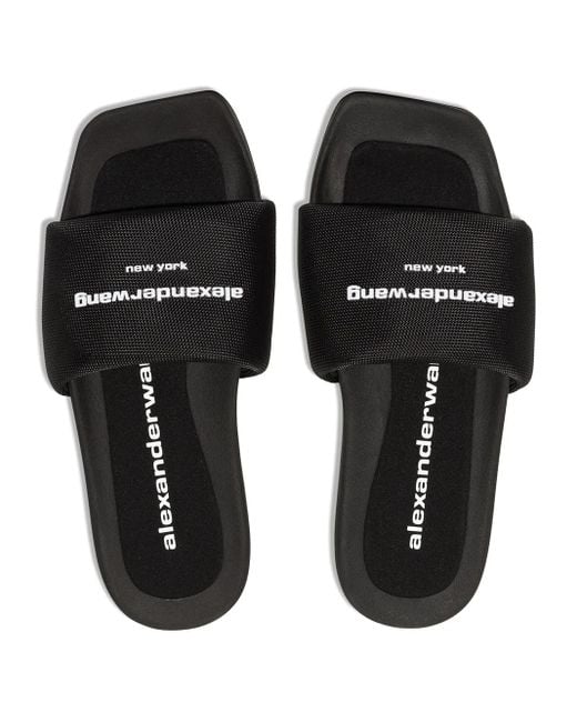 Alexander Wang Black Schwarze Geschlossene Zehen Pool Slide Schuhe