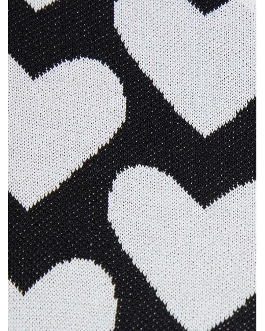 Silvian Heach White Heart-Print Short-Sleeve Mini Dress