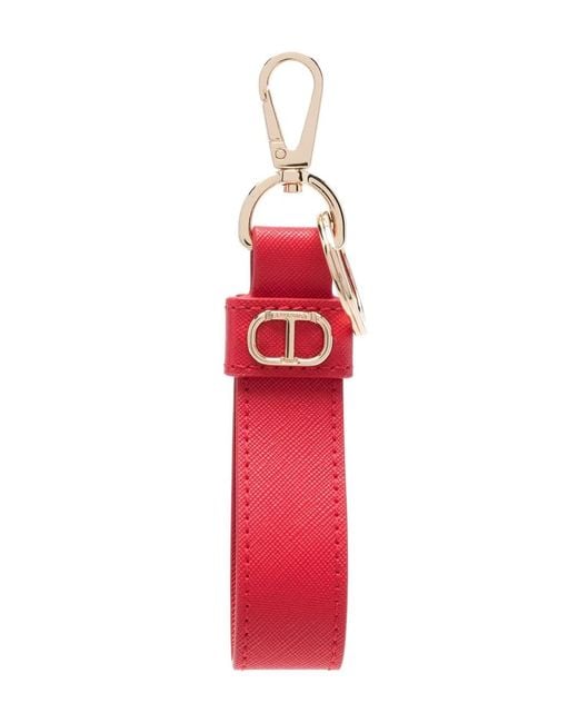 Twinset Red Logo-Plaque Keyring