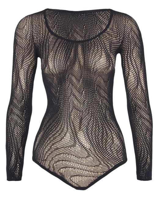 Wolford Snake Net String ボディスーツ Black
