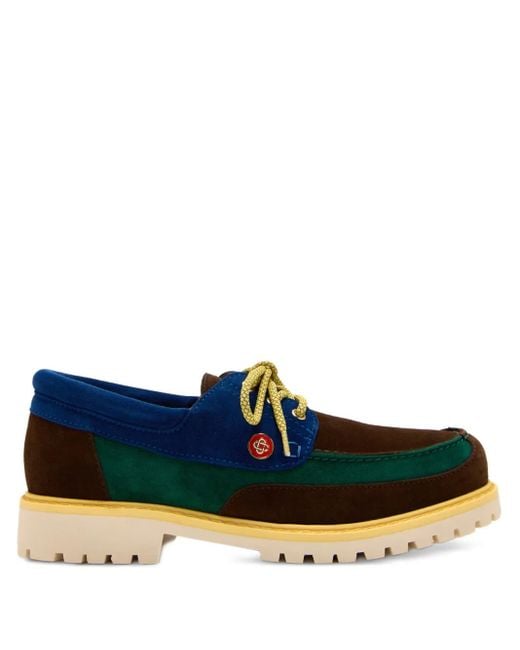 Casablanca Blue Hideki Boat Shoes for men