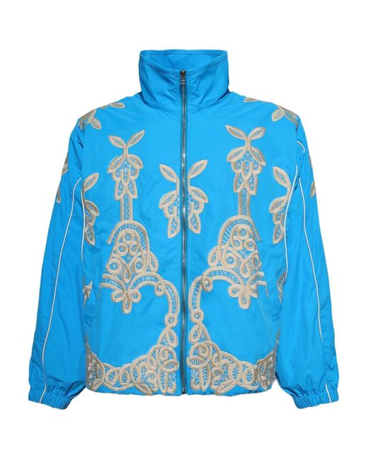 Bluemarble Blue Embroidered Jacket for men